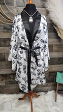 Load image into Gallery viewer, Cowboy Print Western Satin Kimono Robe
