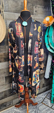Load image into Gallery viewer, Vintage Cowboy Collage Western Lightweight Cardigan
