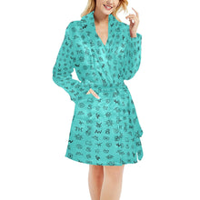 Load image into Gallery viewer, Turquoise Cattle Brands Women&#39;s Western Bath Robe
