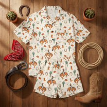 Load image into Gallery viewer, Baha Ranch Hang on Cowboy Women's Pajama Set Made in America

