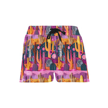 Load image into Gallery viewer, Women's Pink Cactus Beach Board Shorts
