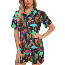 Load image into Gallery viewer, Vegas Neon Women&#39;s Western Pajama Set
