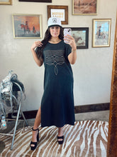 Load image into Gallery viewer, The Western Boot Stitch T-Shirt Dress in Brown
