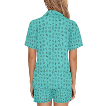 Load image into Gallery viewer, Mini Turquoise Cattle Brands Women&#39;s Western pajama Set
