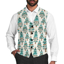 Load image into Gallery viewer, Turquoise Christmas Trees Men's Western Vest

