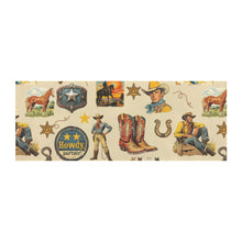 Load image into Gallery viewer, Baha Ranch Vintage Cowboy Collage Rug Runner Indoor 60" x 22" Made in America
