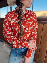 Load image into Gallery viewer, The Red Cactus Pearl Snap Top
