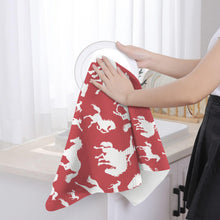Load image into Gallery viewer, Red Rodeo Cowboy Set of 2 Dish Towels Made in America
