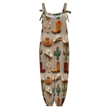 Load image into Gallery viewer, Cactus Boots Hat Western Overalls Jumpsuit
