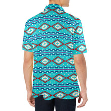 Load image into Gallery viewer, Baha Ranch Turquoise Aztec Polo
