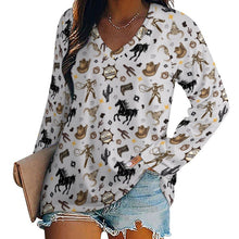 Load image into Gallery viewer, Baha Ranch Western Print Long Sleeve Top
