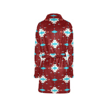 Load image into Gallery viewer, Burgundy Aztec Women's Western Bath Robe
