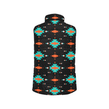 Load image into Gallery viewer, Turquoise Orange Aztec Women&#39;s Western Puffy Vest
