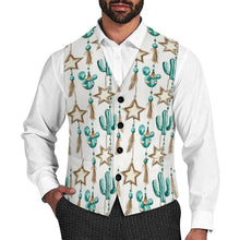 Load image into Gallery viewer, Turquoise Christmas Cactus Men's Western Vest
