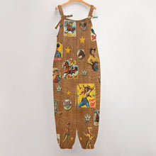 Load image into Gallery viewer, Baha Ranch Vintage Cowgirl Collage Overalls Jumpsuit
