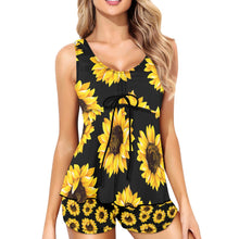 Load image into Gallery viewer, Sunflowers Tankini &amp; Boy Shorts Swim Set
