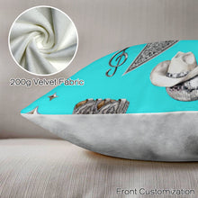 Load image into Gallery viewer, Baha Ranch Turquoise YEEHAW Velvety Soft Pillow Case Made in America
