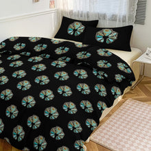 Load image into Gallery viewer, Turquoise Naja Design 3-Piece Bedding Set (1 Duvet Cover + 2 Pillow Shams) – 102"×90"
