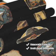 Load image into Gallery viewer, Vintage Cowboy Collage Western Curtains 52" x 63" Made in America
