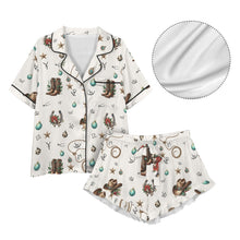 Load image into Gallery viewer, Boots and Brands Western Cowgirl Cowboy Satin Short Pajama Sets
