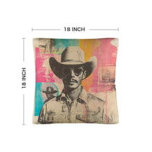 Load image into Gallery viewer, Baha Ranch Retro Pop Western Hey Cowboy Pillow Case Made in America
