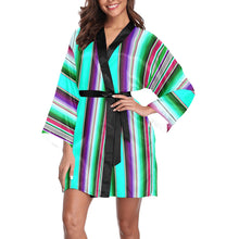 Load image into Gallery viewer, Turquoise Serape Women&#39;s Lounge Kimono Robe
