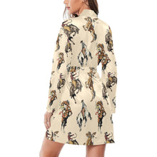 Load image into Gallery viewer, Vintage Cowgirl Women&#39;s Long Sleeve Belted Satin Feel Dressing Lounge Robe
