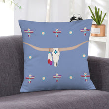 Load image into Gallery viewer, Baha Ranch Velvety Soft Southwest Longhorn Zia Pillow Cover Made in America
