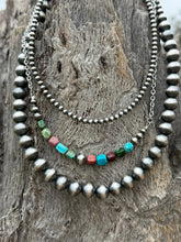 Load image into Gallery viewer, 3-pc Silver Pearl Strands &amp; Jasper Necklace Stack
