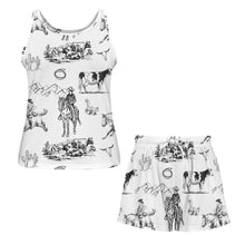 Load image into Gallery viewer, Baha Ranch Ranch Life White Pajama Lounge Tank Shorts Set Made in America
