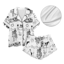Load image into Gallery viewer, Ranch Life Western Cowgirl Satin Ruffle Pajama Set
