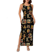 Load image into Gallery viewer, Vintage Cowgirl Collage Bodycon Side Slit Maxi Dress

