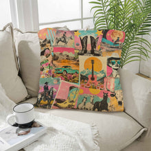 Load image into Gallery viewer, Baha Ranch Retro Pop Western Collage Pillow Case Made in America
