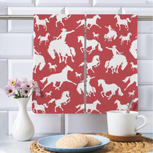 Load image into Gallery viewer, Red Rodeo Cowboy Set of 2 Dish Towels Made in America
