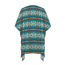Load image into Gallery viewer, Teal Aztec Duster Kimono Coverup
