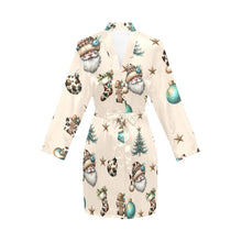 Load image into Gallery viewer, Baha Ranch Country Cow Print Christmas Western Cowgirl Satin Robe
