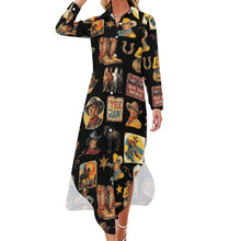 Load image into Gallery viewer, Vintage Cowboy Collage Western Duster Dress
