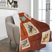 Load image into Gallery viewer, Old Rodeo Western Throw Blanket 60" x 80" Ultra Soft Made in America
