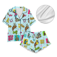 Load image into Gallery viewer, Baha Ranch The Last Roundup Western Rodeo Satin Pajama Set

