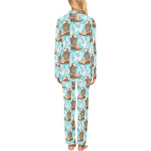 Load image into Gallery viewer, Turquoise Christmas Boots Women&#39;s Western Pajamas
