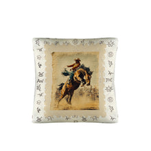 Load image into Gallery viewer, Baha Ranch Vintage Rodeo Stamp Throw Pillow Made in America
