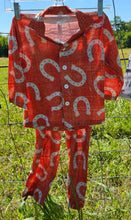 Load image into Gallery viewer, Rust Horseshoe Boy's Western Pajama Set
