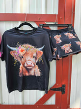 Load image into Gallery viewer, Highland Calf Women&#39;s Western Top and Short Pajama Set
