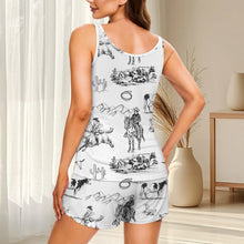 Load image into Gallery viewer, Baha Ranch Ranch Life White Pajama Lounge Tank Shorts Set Made in America
