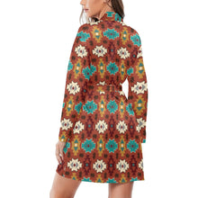 Load image into Gallery viewer, Old Aztec Women's Long Sleeve Belted Satin Feel Dressing Lounge Robe
