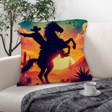 Load image into Gallery viewer, Sunset Cowboy Pillow Case Made in America
