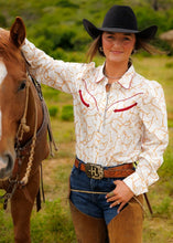 Load image into Gallery viewer, The Equestrian Bit Pearl Snap Top
