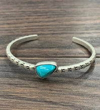 Load image into Gallery viewer, Small Stamped Turquoise Faux Cuff
