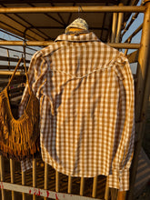 Load image into Gallery viewer, The Tan Gingham Pearl Snap Top-BEST SELLER
