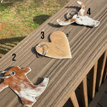 Load image into Gallery viewer, Genuine Hair-On-Hide Keychain – Single-Sided Cowhide Shapes
